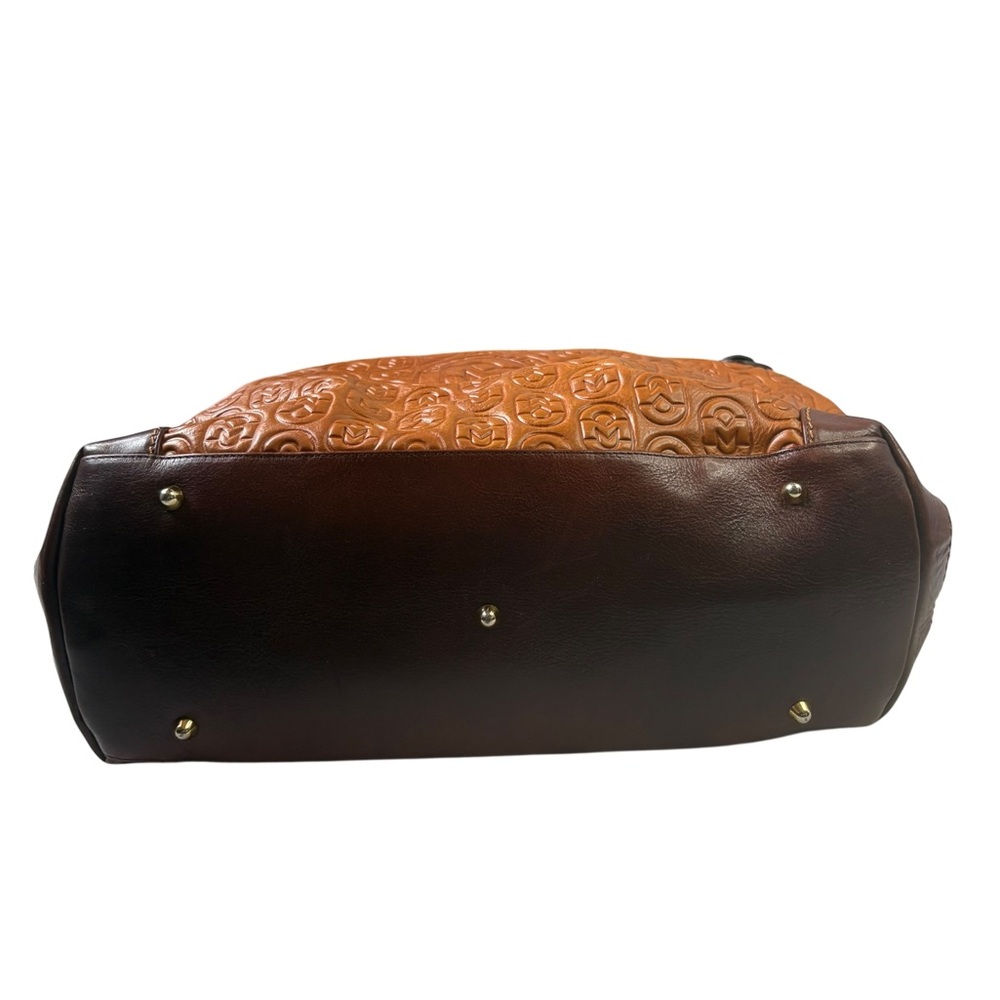 Marino Orlandi Monogram Embossed Leather Bag - Hobo Shoulder/Top Handle - Picture 8 of 14